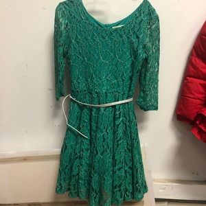 Green and silver dress